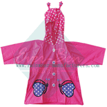 PVC cute rain jackets-Pink Color-toddler rain jacket manufactory